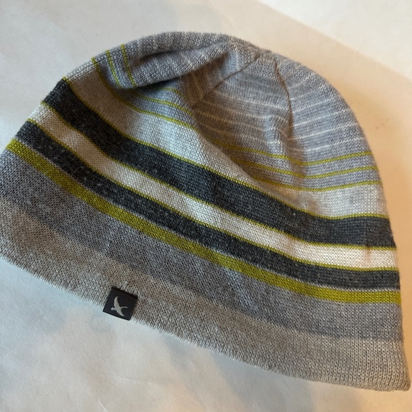 Eddie Bauer merino wool beanie - lime green & grey - Picture 1 of 4